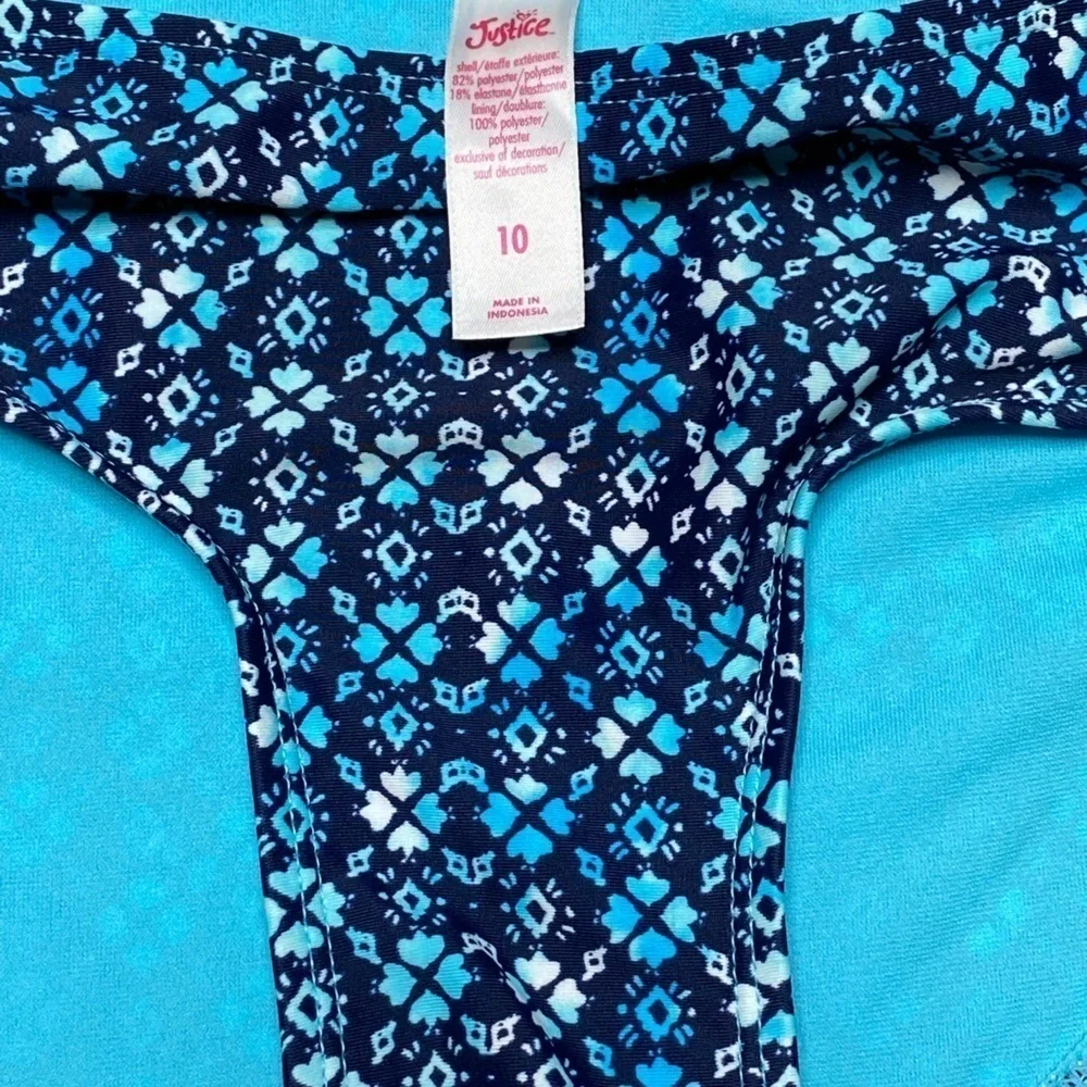 Justice Girl Bikini Bottom Seimsuit Blue Size 10